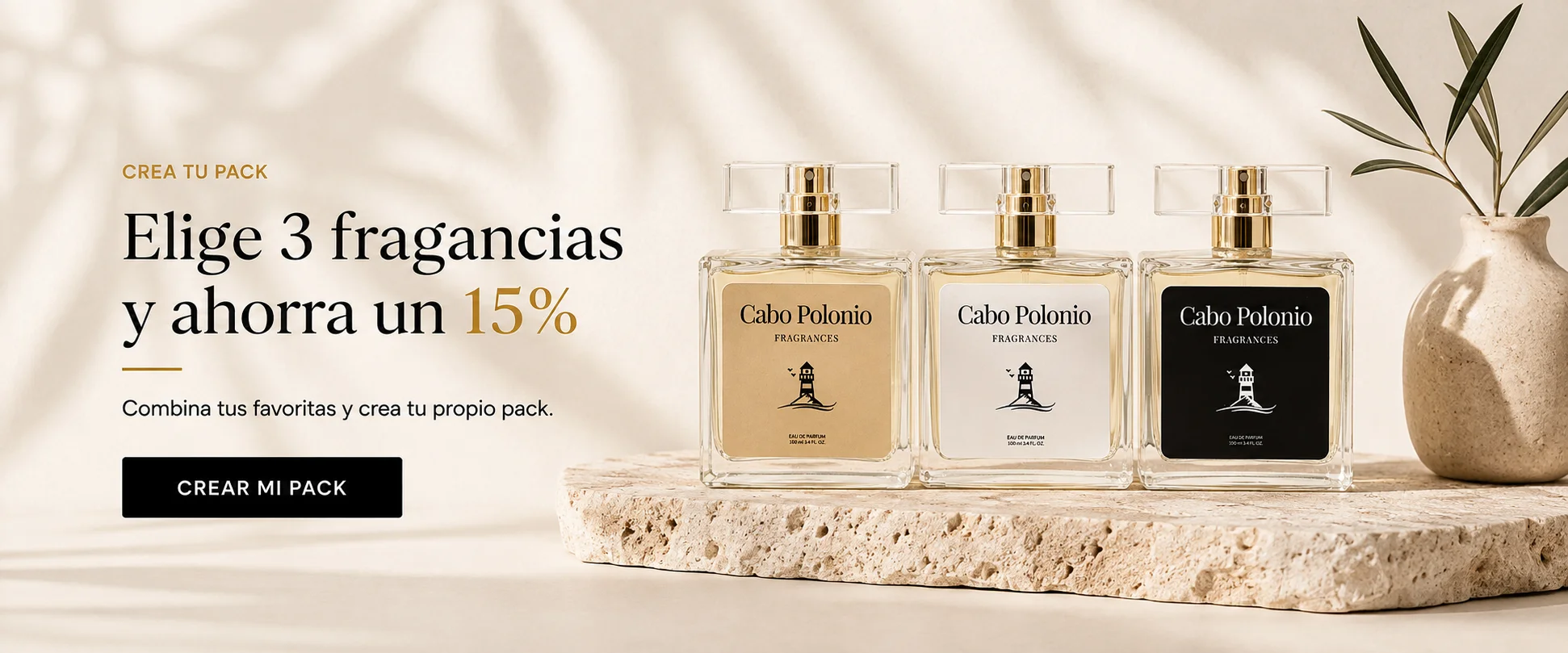 Pack de 3 perfumes Cabo Polonio con 15% de descuento